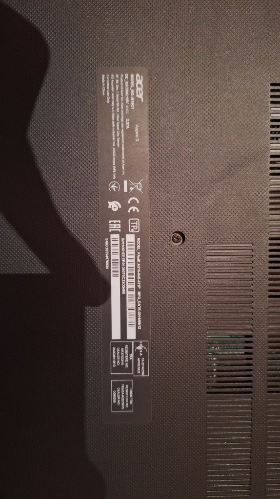 Ноутбук  Acer Aspire3   A315-54K