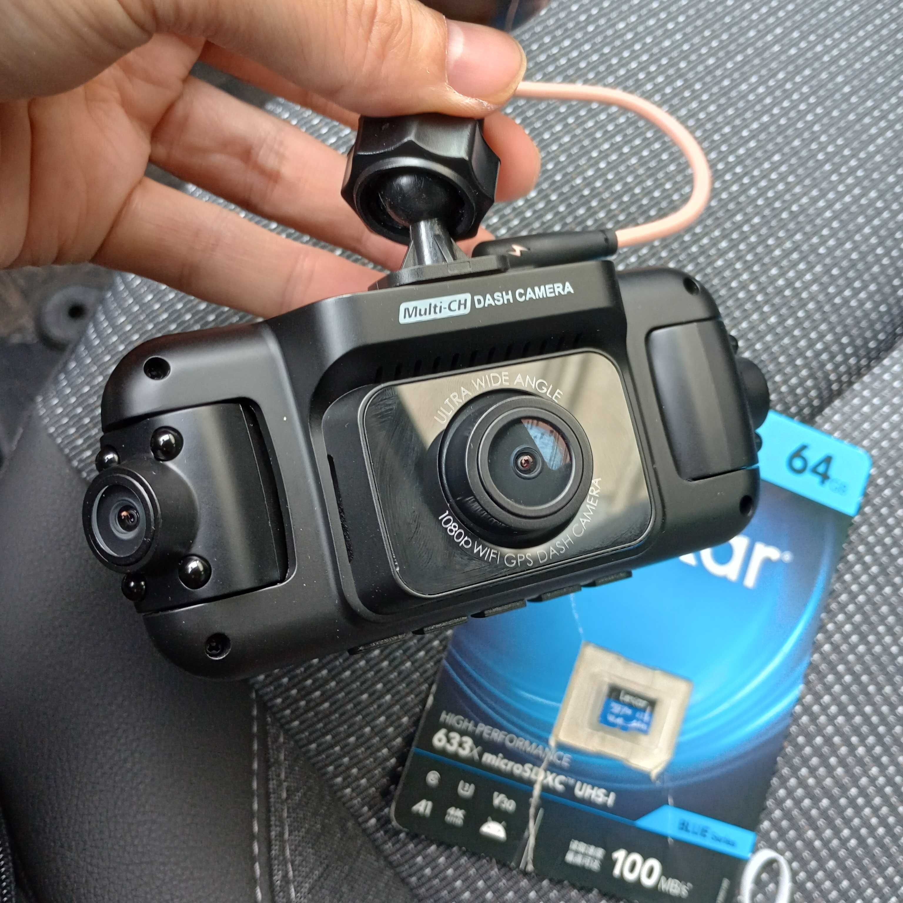 3 камеры Full HD видеорегистратор Wi-Fi GPS 360 Приложени Андроид США