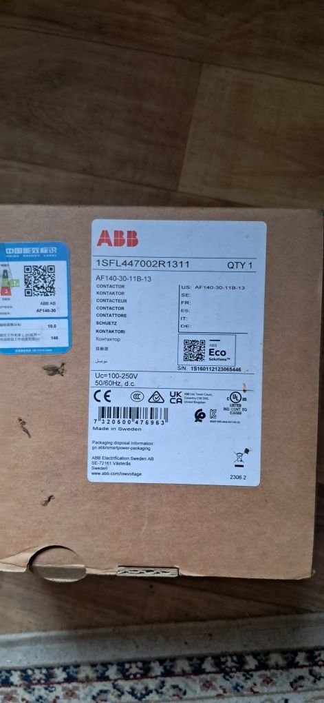 Контактор АВВ А145-30, АВВ AF140-30, Schneider  LC1E250, LC1D95, 80,50