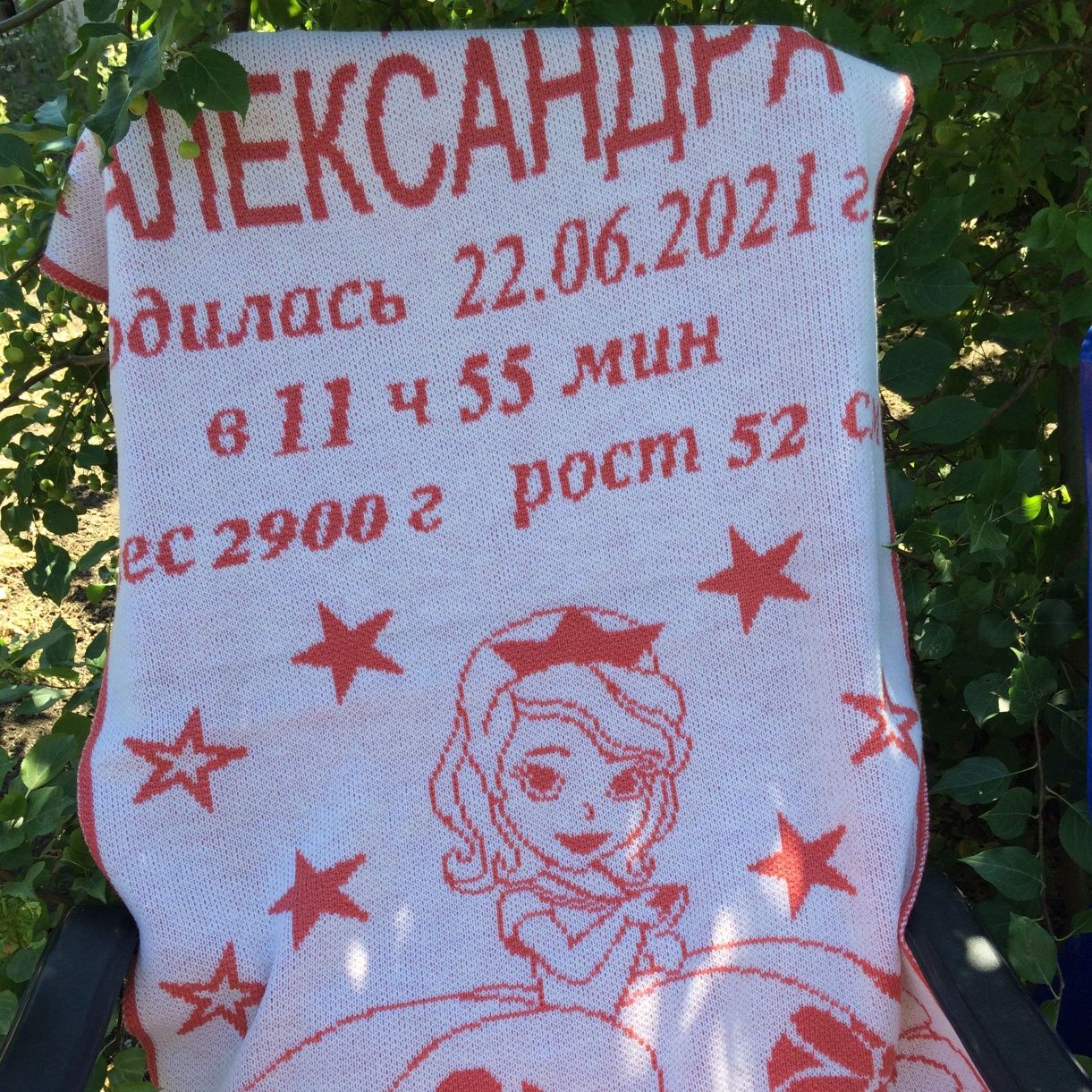 Детский плед метрика