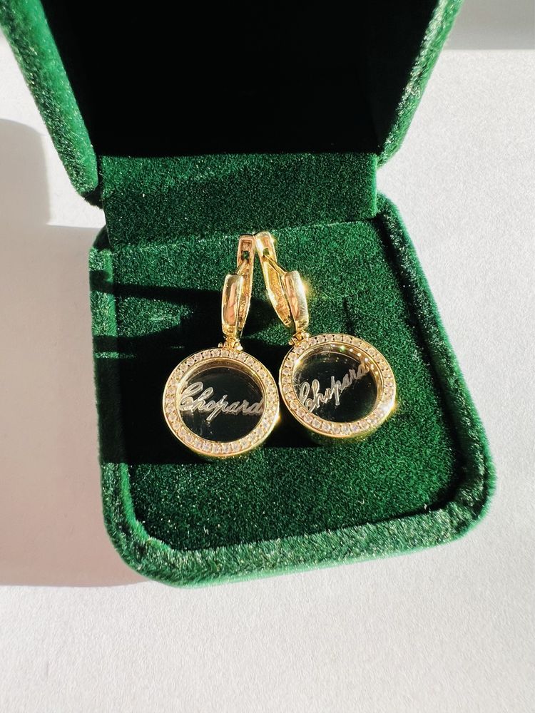 Золотые серьги «Chopard»
