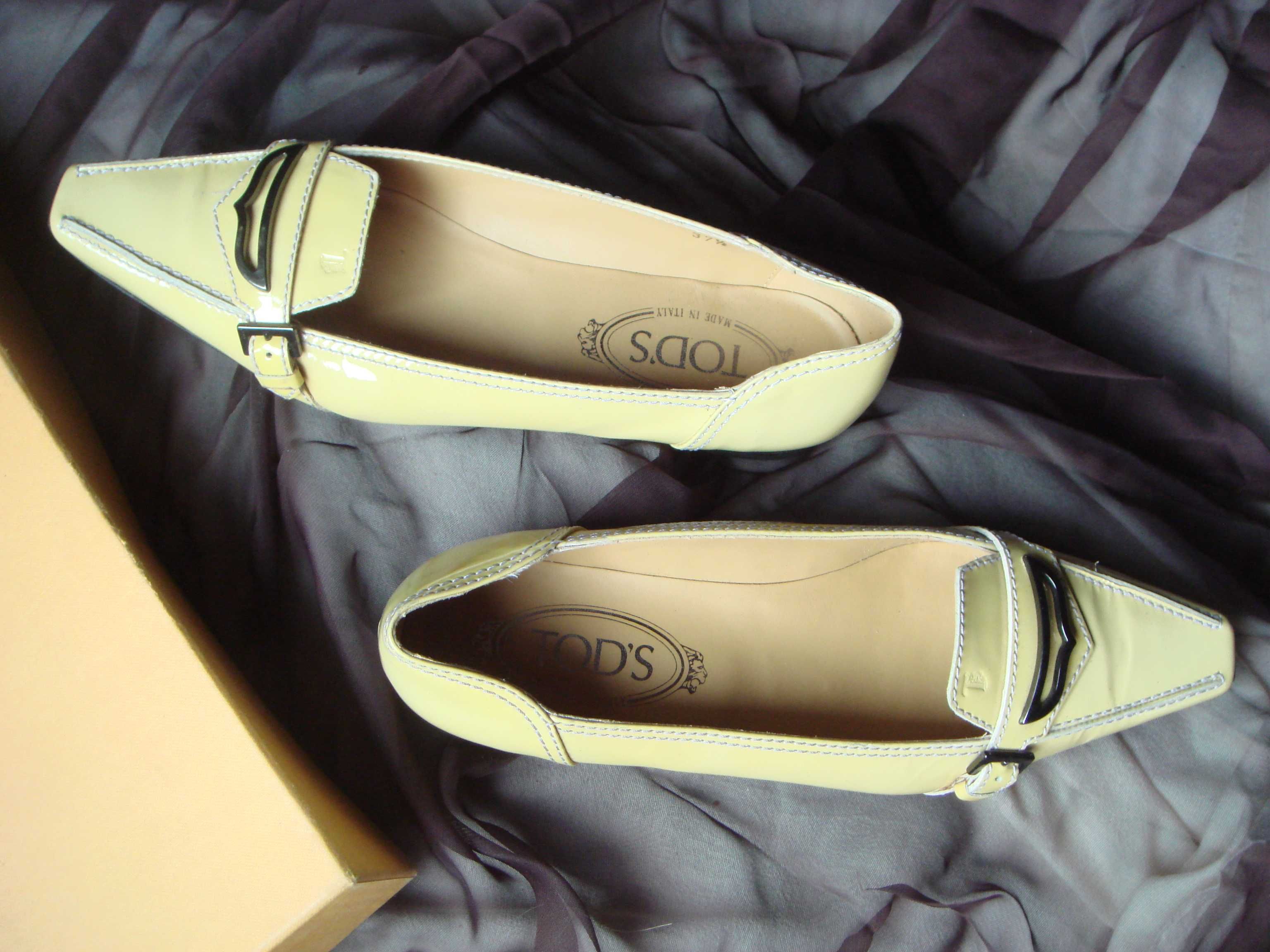 Мокасины Tod's 36,5-37 Лаковые Цвет Лимон  Италия Оригинал Новые