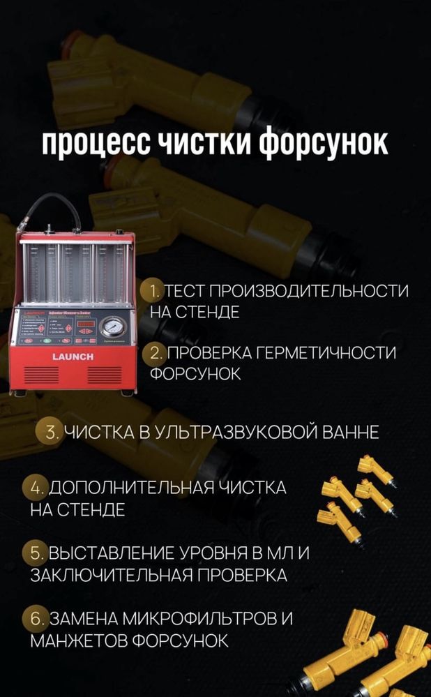 Чистка форсунок Уральск: Tsi, Fsi, Gdi, D4, PIEZO, NEO, боковые и др.