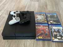 Продам пс4 fat. 2 джостика+ игры (sony playstation)