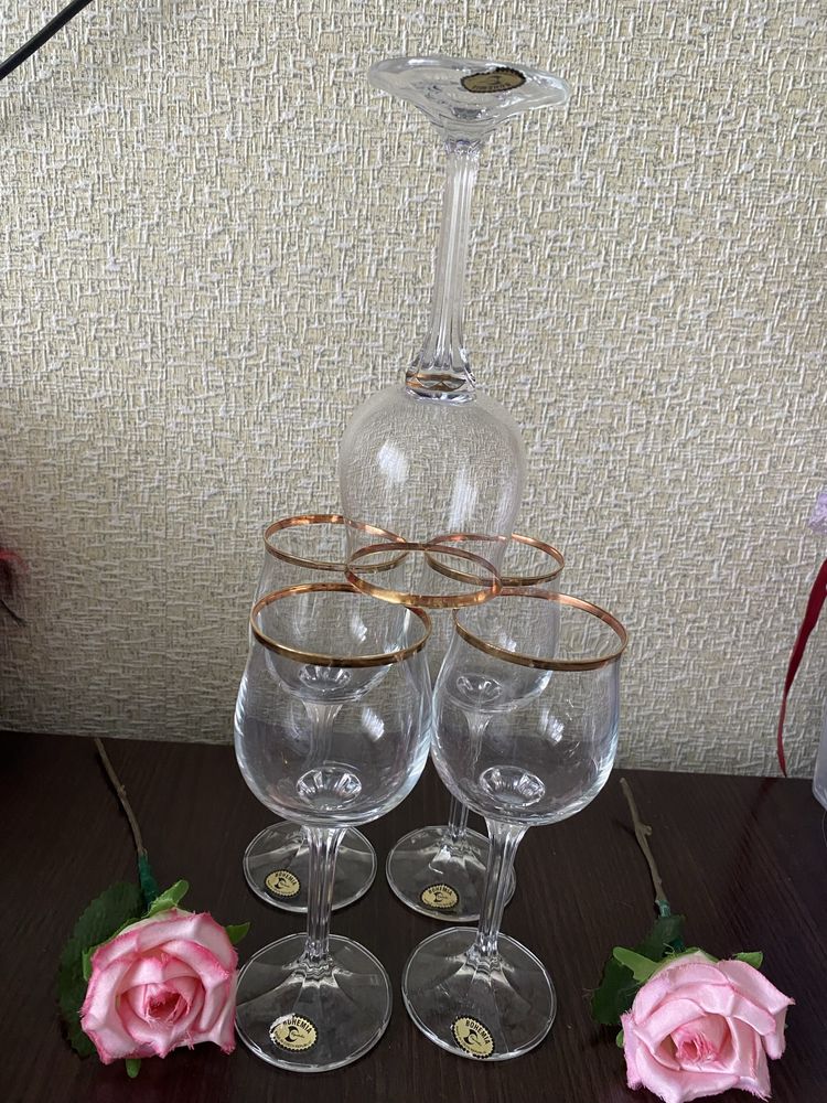 Стопки 6 шт.   Фужеры 5 шт ( Богемия),