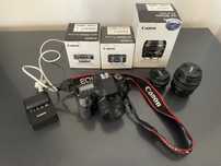 canon 80d + 3 объектива + 2 аккумолятора