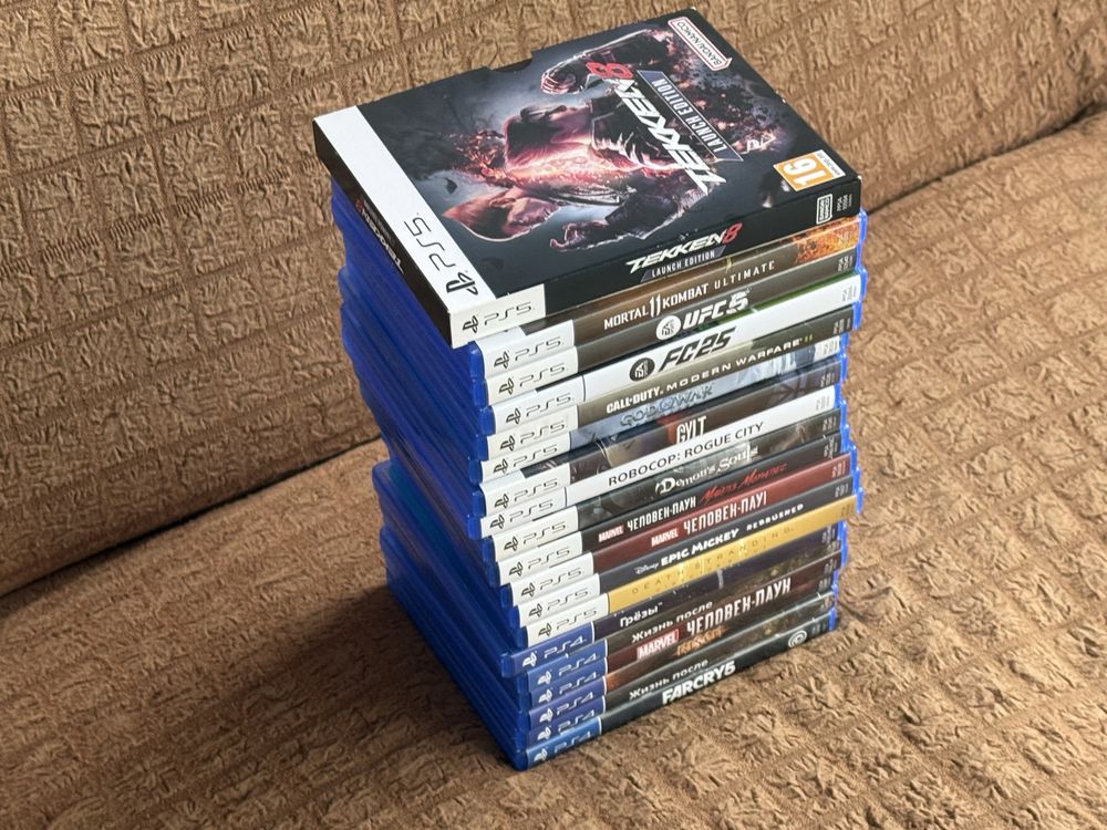 Диски игры для playstation 5 ps 4,Tekken 8,FC25,Demons Souls,микимаус