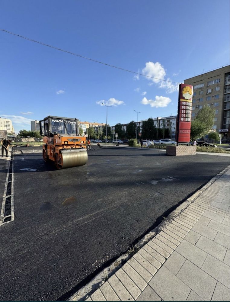 Укладка асфальта , Асфальт горячий .асфальтирование