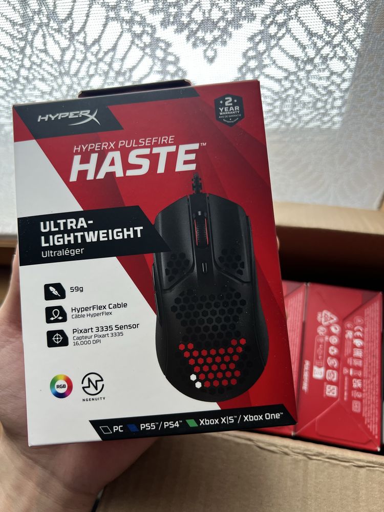 Новая Мышь HyperX Pulsefire Haste черная проводная