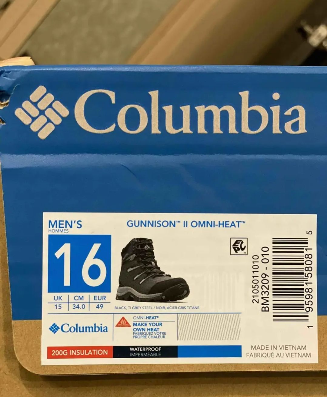 Columbia Gunnison™ 50 размер (-30° Зимняя обувь) Великаны