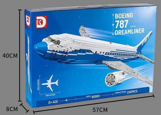 Конструктор Moc 80009 Creators Боинг 787 Дримлайнер 1349 деталей.