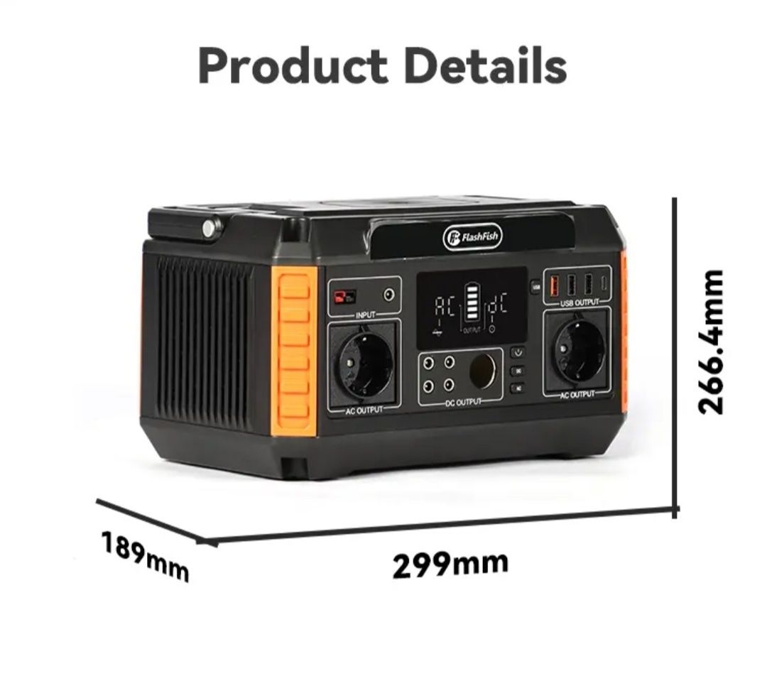 Портативная зарядная станция  Flashfish P60 (560W, 140400мАч)