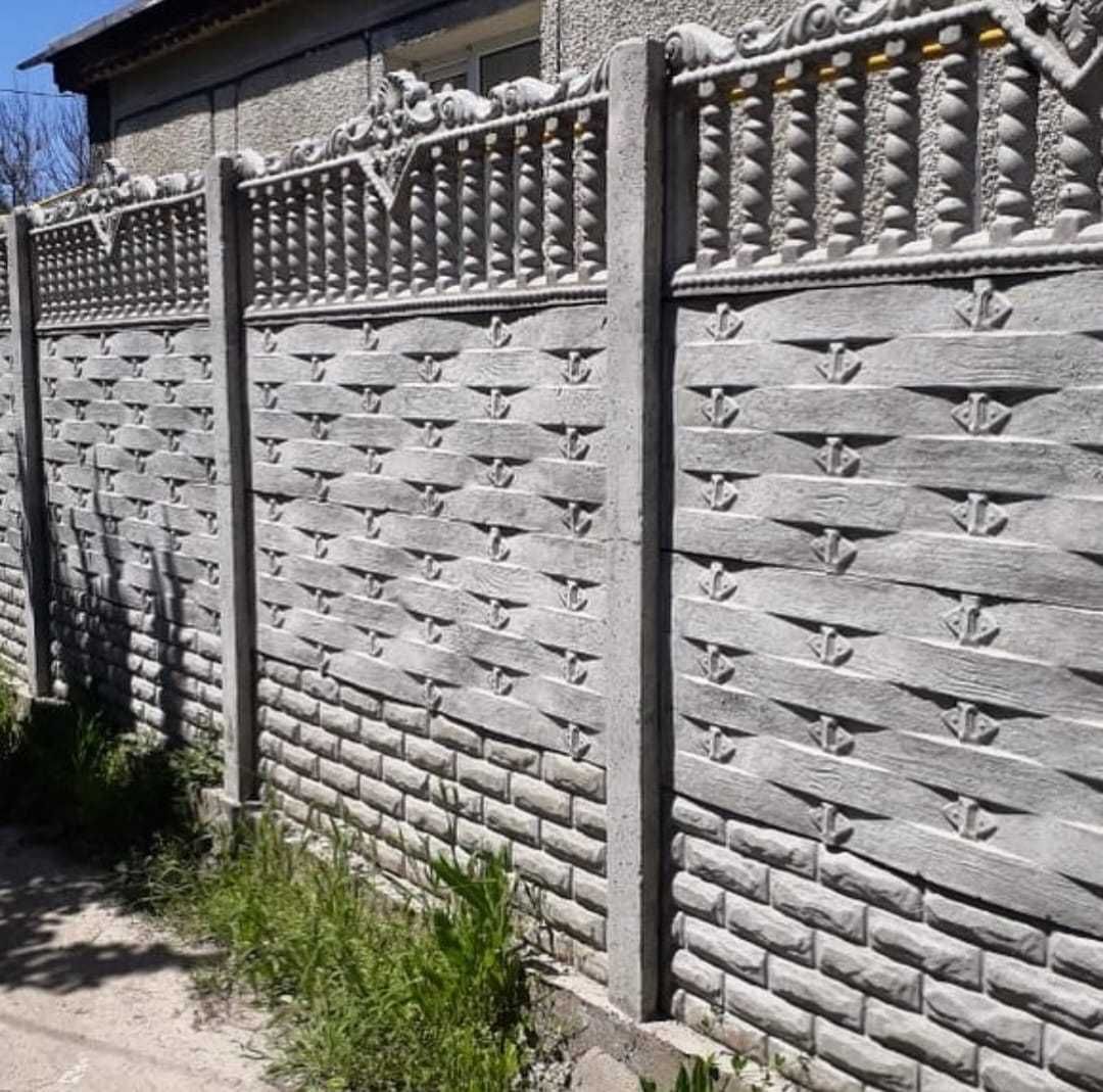 Еврозабор с установкой, ворота, шлакоблок, ограда, забор, коршау кирпи