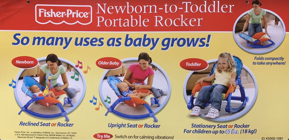 Продам!!! Шезлонг - кресло - качалка Fisher-Price!!!