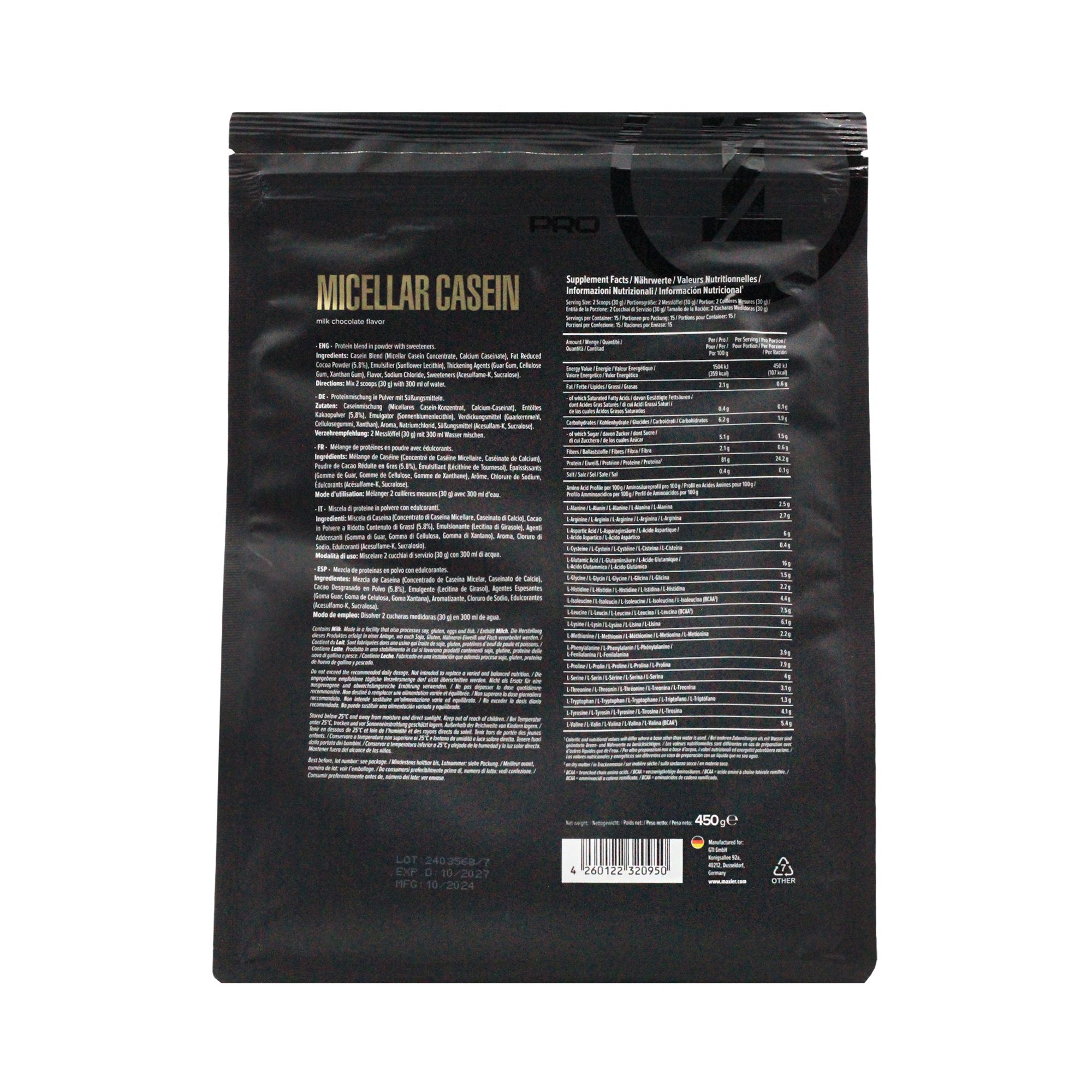 Казеин Maxler Micellar casein protein 15 порций 450 гр