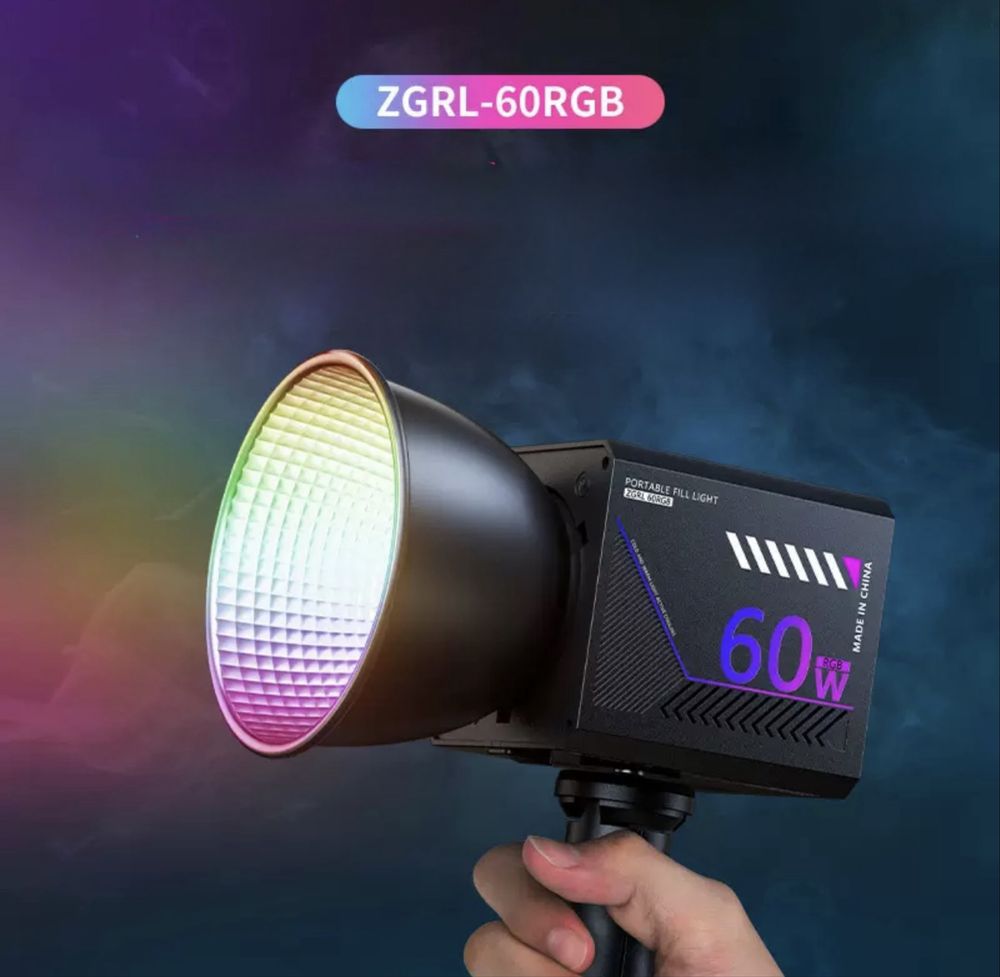 Продам постоянный свет 60w rgb (со встроенной батареей)
