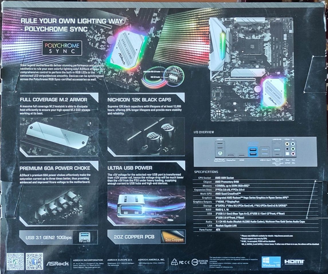 Материнская плата Asrock B450 STEEL LEGEND  AM4