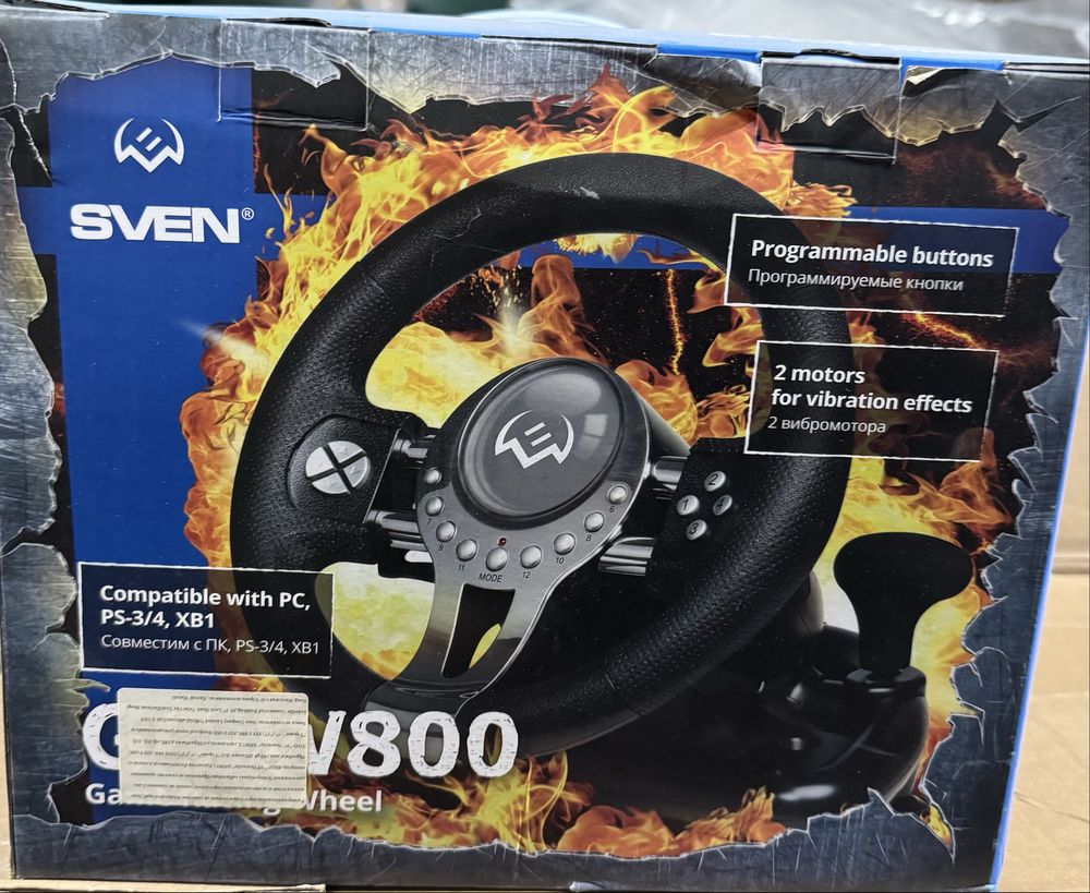 Игровой руль SVEN GC-W800 с педалями и рычагом переключения передач