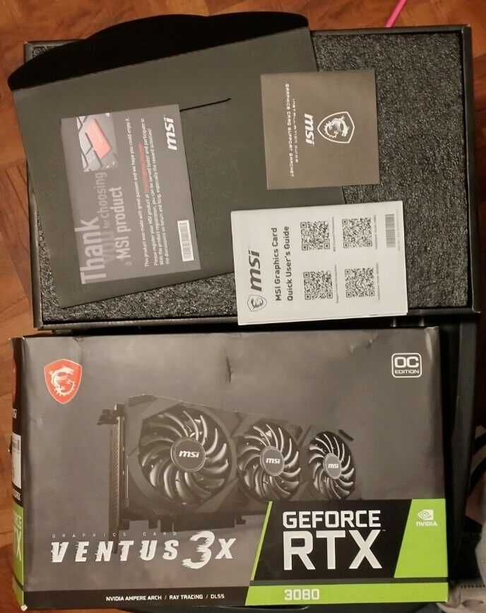 Видеокарта MSI RTX 3080 VENTUS 3X PLUS 10G OC. Почти что новая.