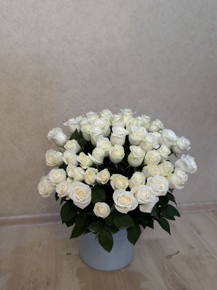 Белые розы , 51 шт