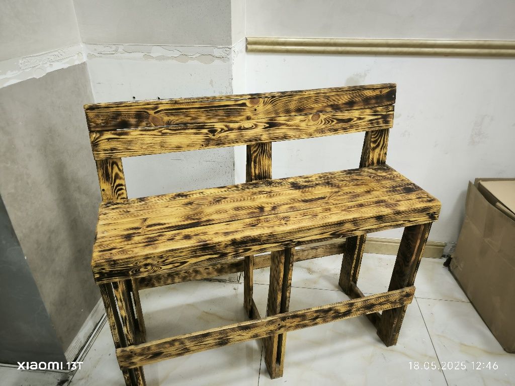 Скамейки и столы из поддона, паллеты