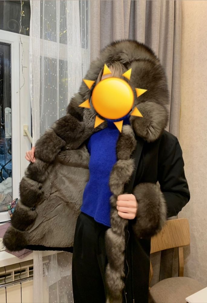 Парка зимняя натуральный мех 42-44