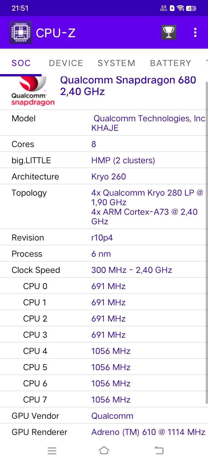 Vivo IQOO U5X 8/256 гб