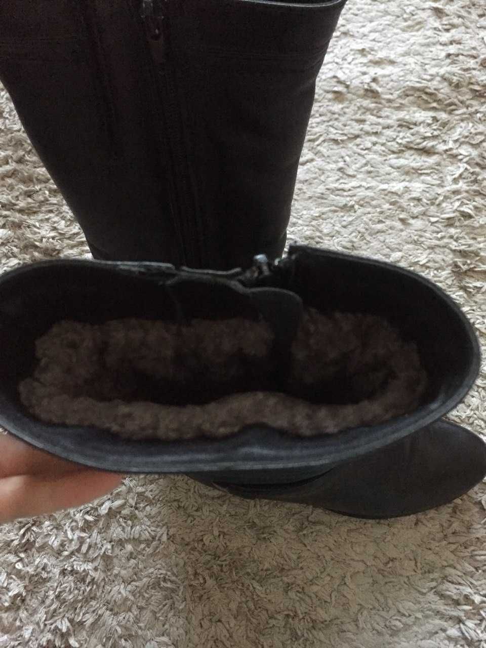 зимние кожаные сапоги