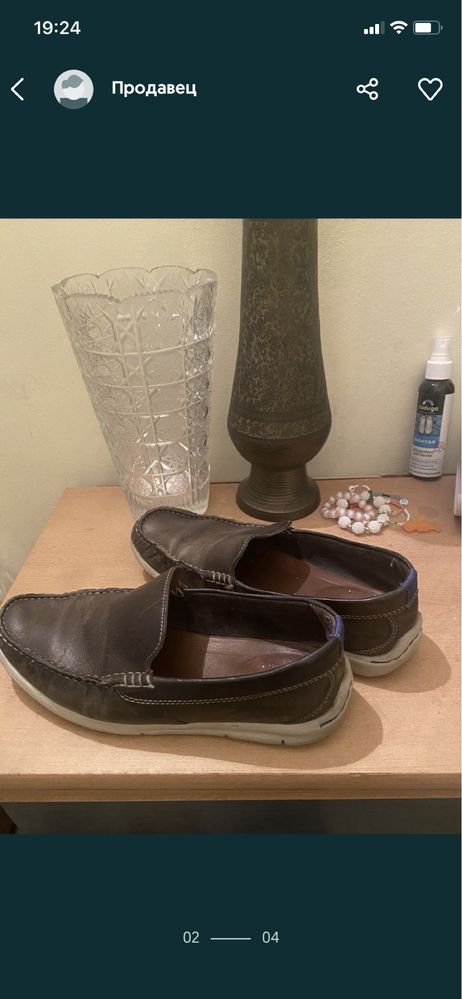Мокасины . Clarks, кожаные
