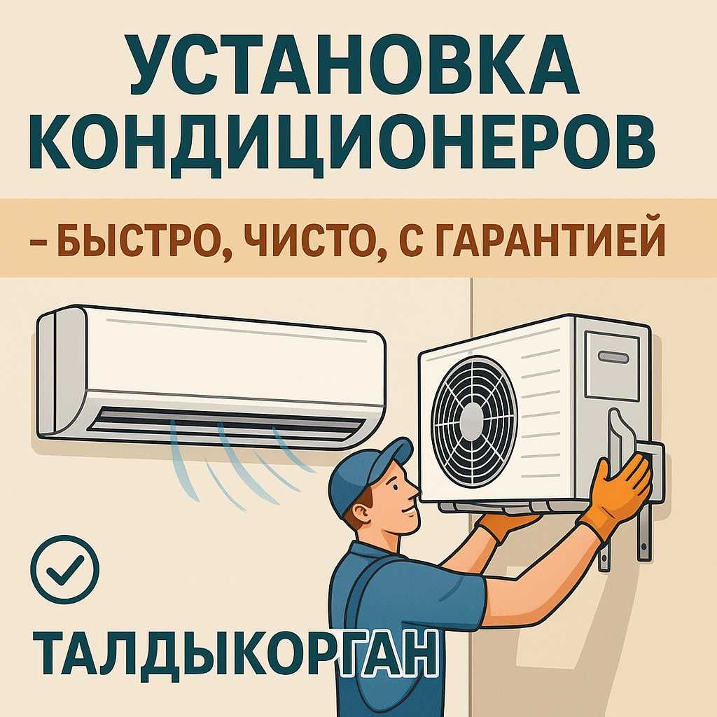Установка кондиционеров в Талдыкоргане — быстро, чисто, с гарантией
