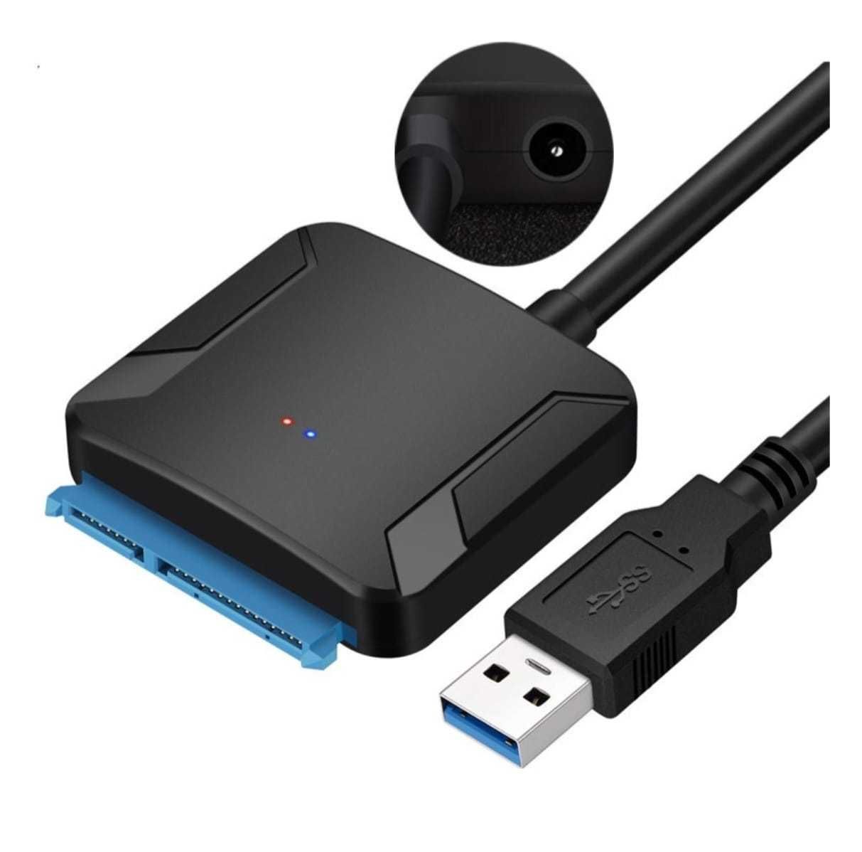 Кабель USB - Sata для малых и больших жестких дисков и ssd + бп
