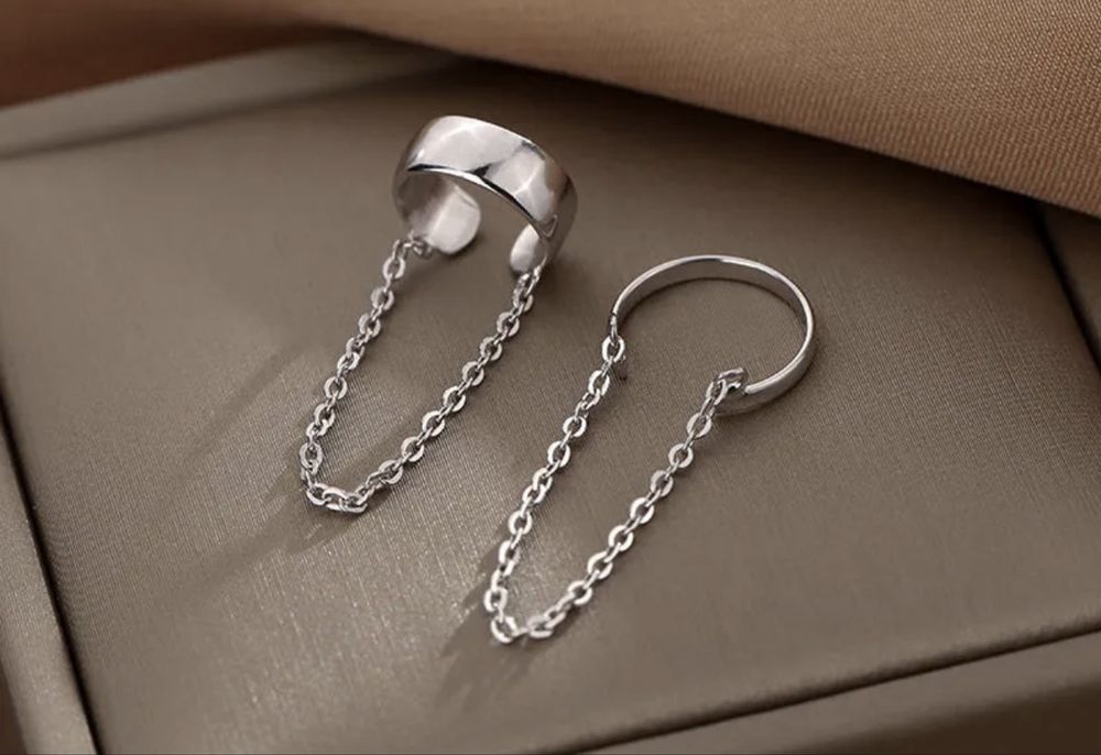 Серьги кольца серебро 925 пробы. Каффы. Новый. Подарок на новый год!