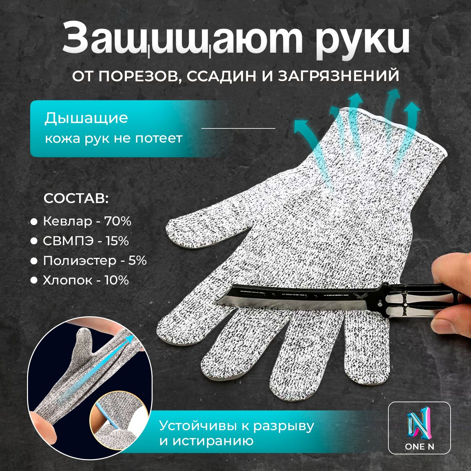 Кевларовые перчатки антипорез