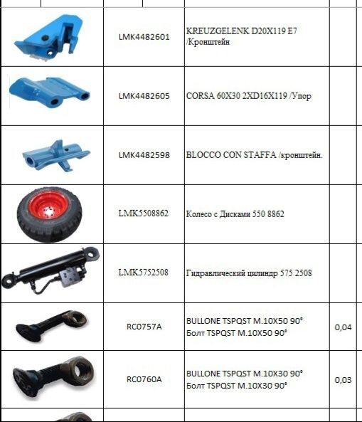 Запчасти Lemken плуг, Made in ITALY, Juwel, Diamond, Rubin.