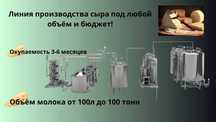 Линия производства и оборудование для сыра, сыроварни под ключ