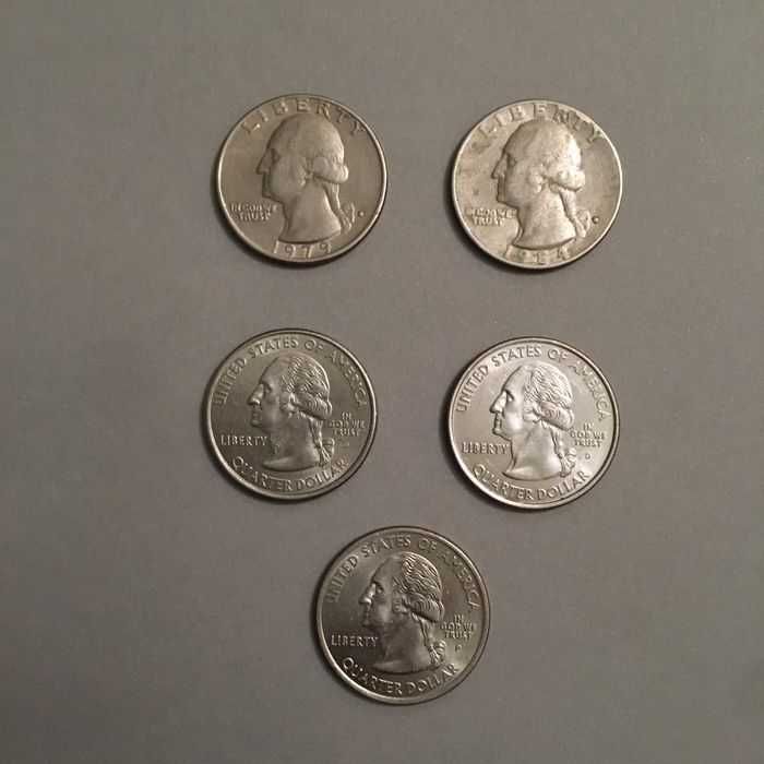 Монеты перевертыши Liberty quarter dollar. Штаты США 10шт