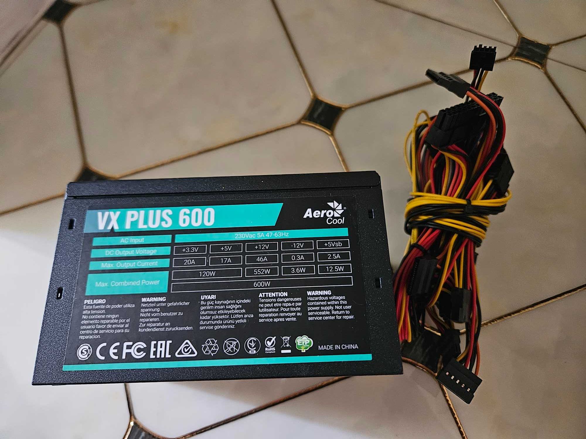 Блок питания Aerocool vx plus 600