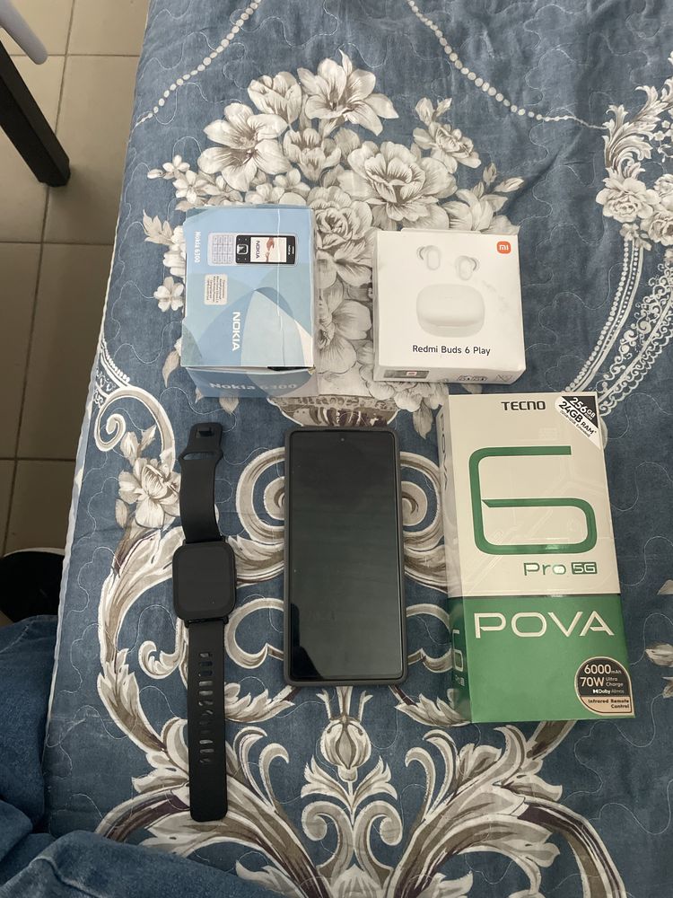 Tecno pova 6 pro5g Nokia 63 00 Redmi buds 6 play Redmi smar watch