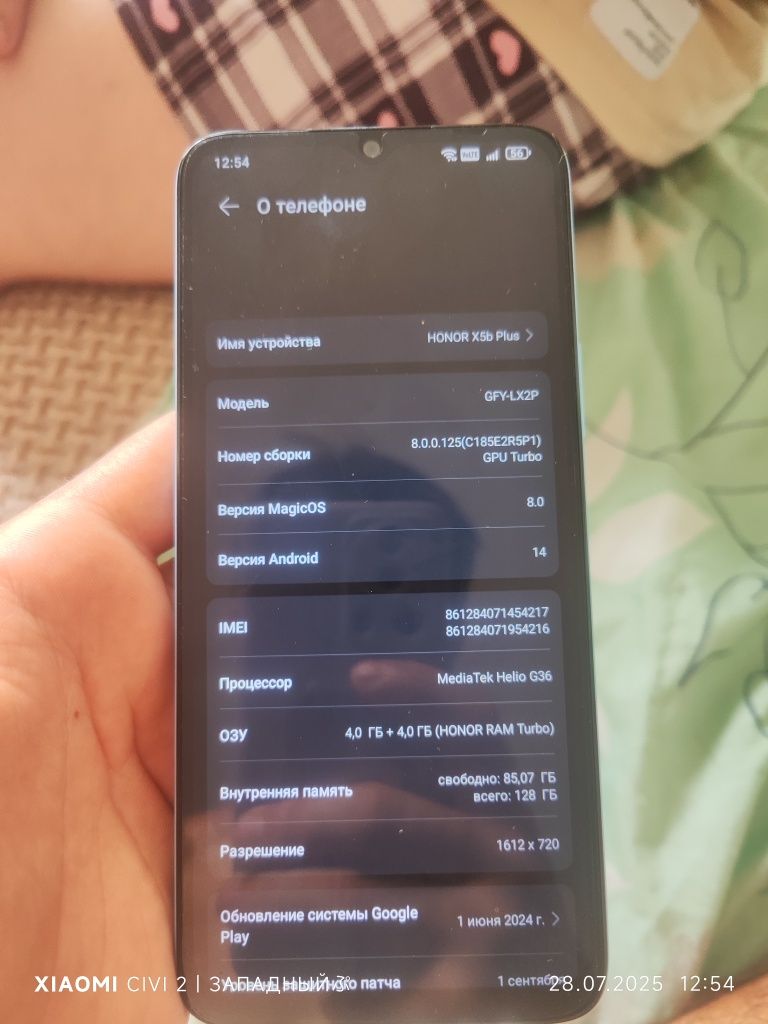 Продам телефон honor x 5 b plus на 128 гб