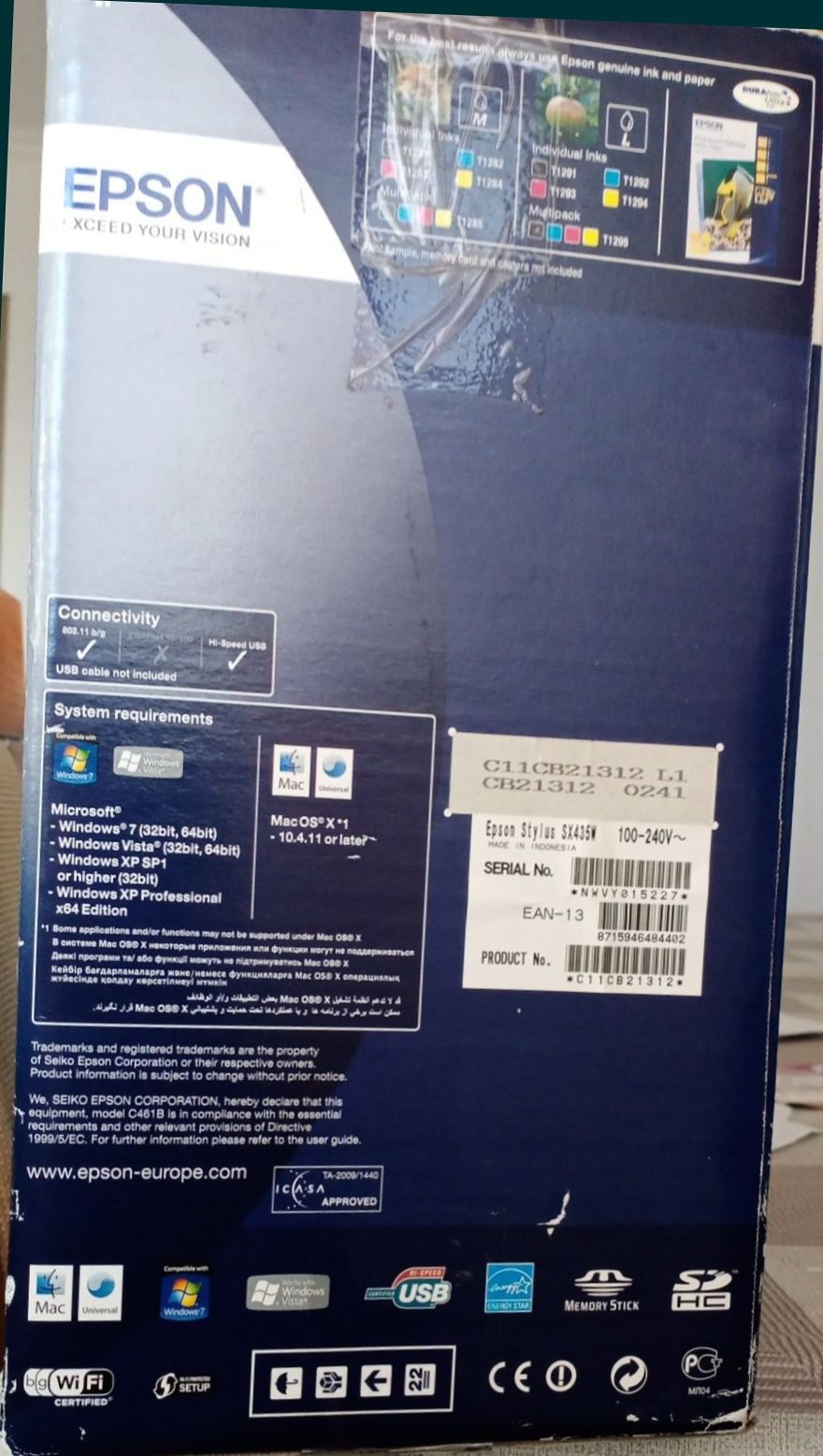 Цветной принтер Epson stylus sx435w, лайтбокс, вывеска