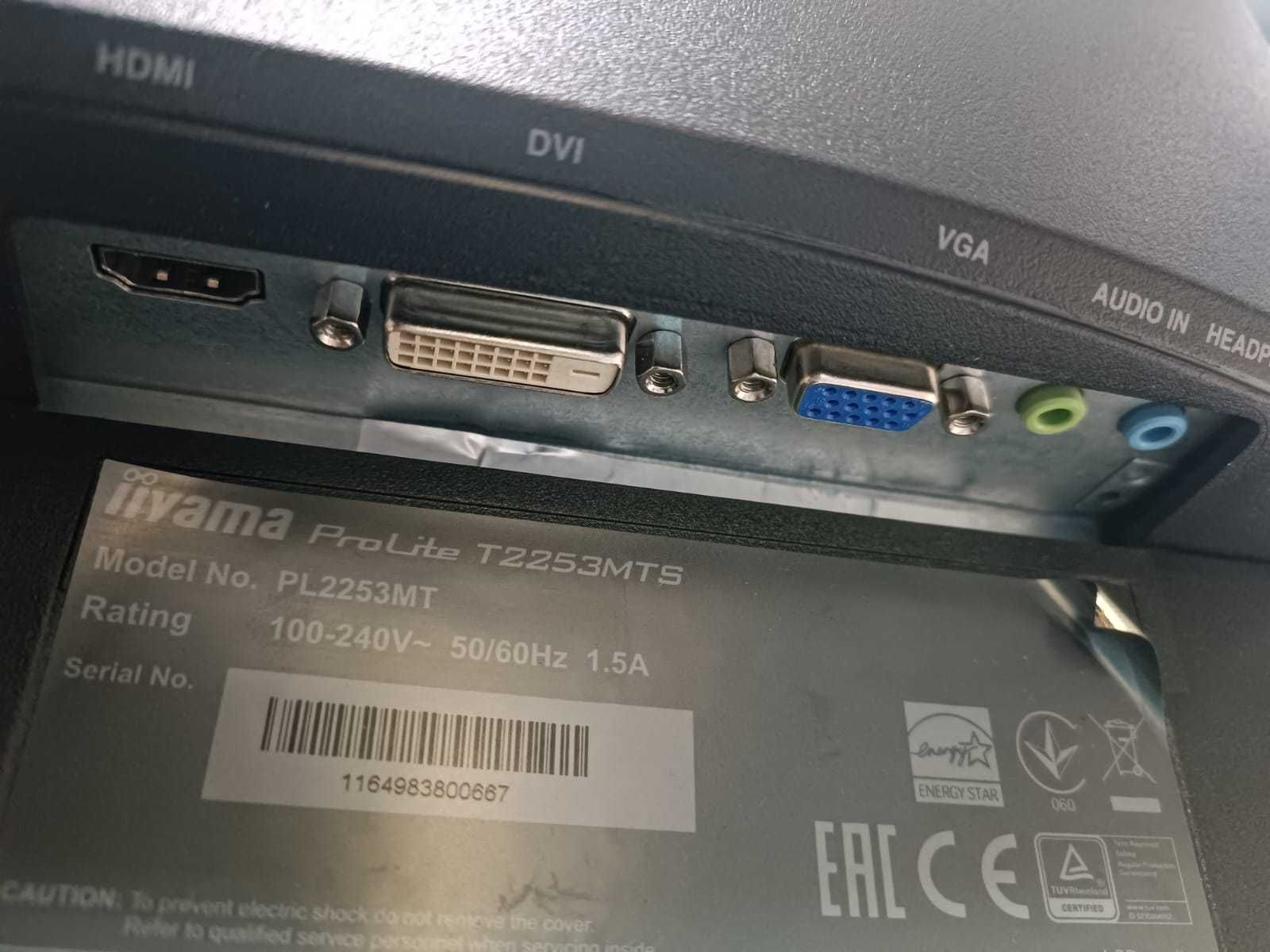 Монитор 22 дюйма с HDMI DVI VGA - Iiyama ProLite T2253 с кабелями