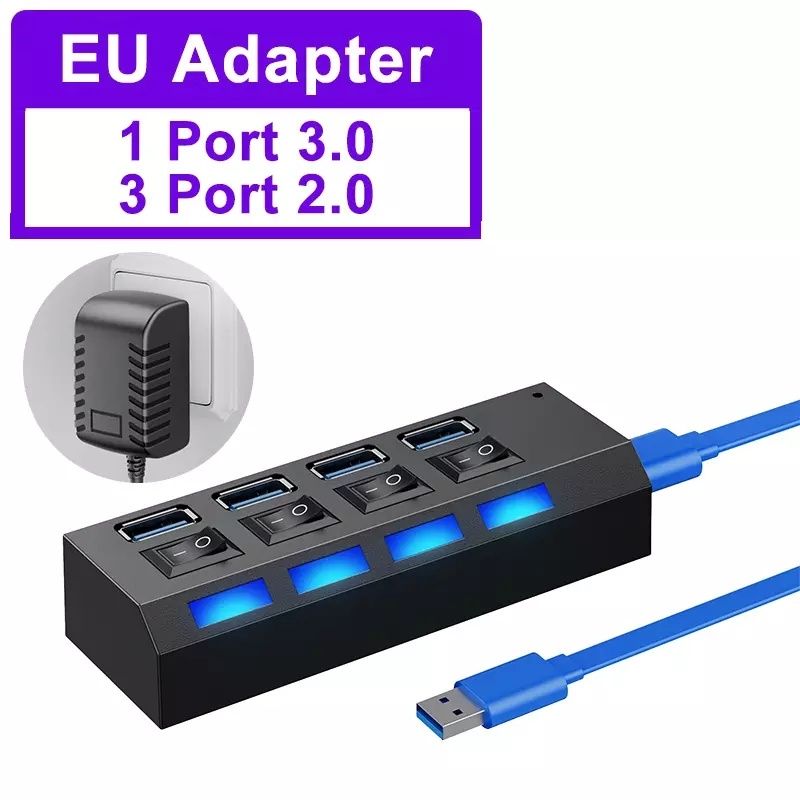 HUB разветвитель USB 3.0. Качественный!!! (4 порта). Алматы.