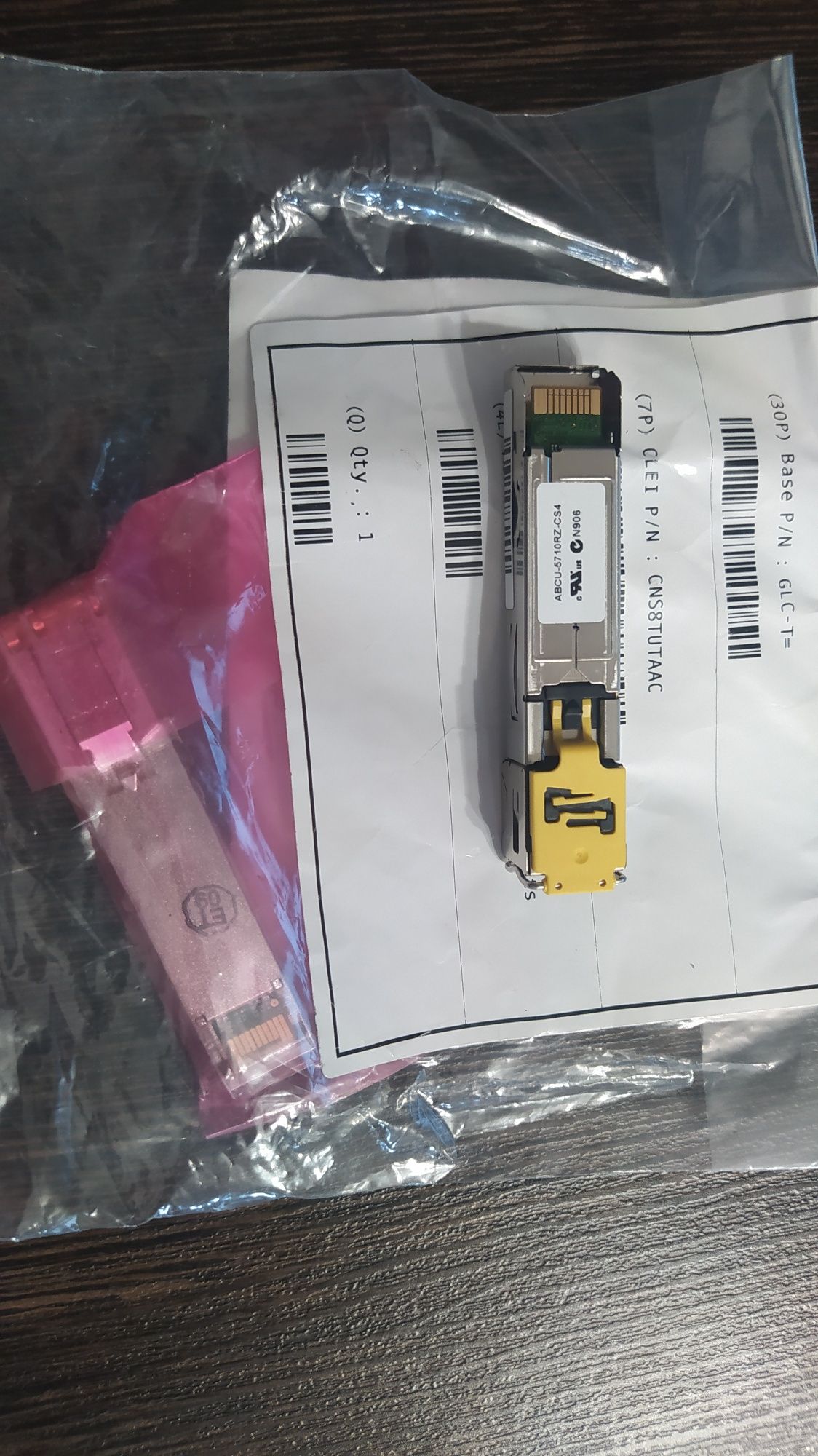 SFP модуль Cisco GLC-T коннектор RJ-45 модель GLC-TE
