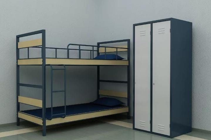 Двухъярусный металлический кровать усиленный