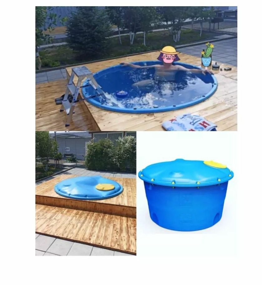 Бак пластиковый с крышкой круглый 5м³