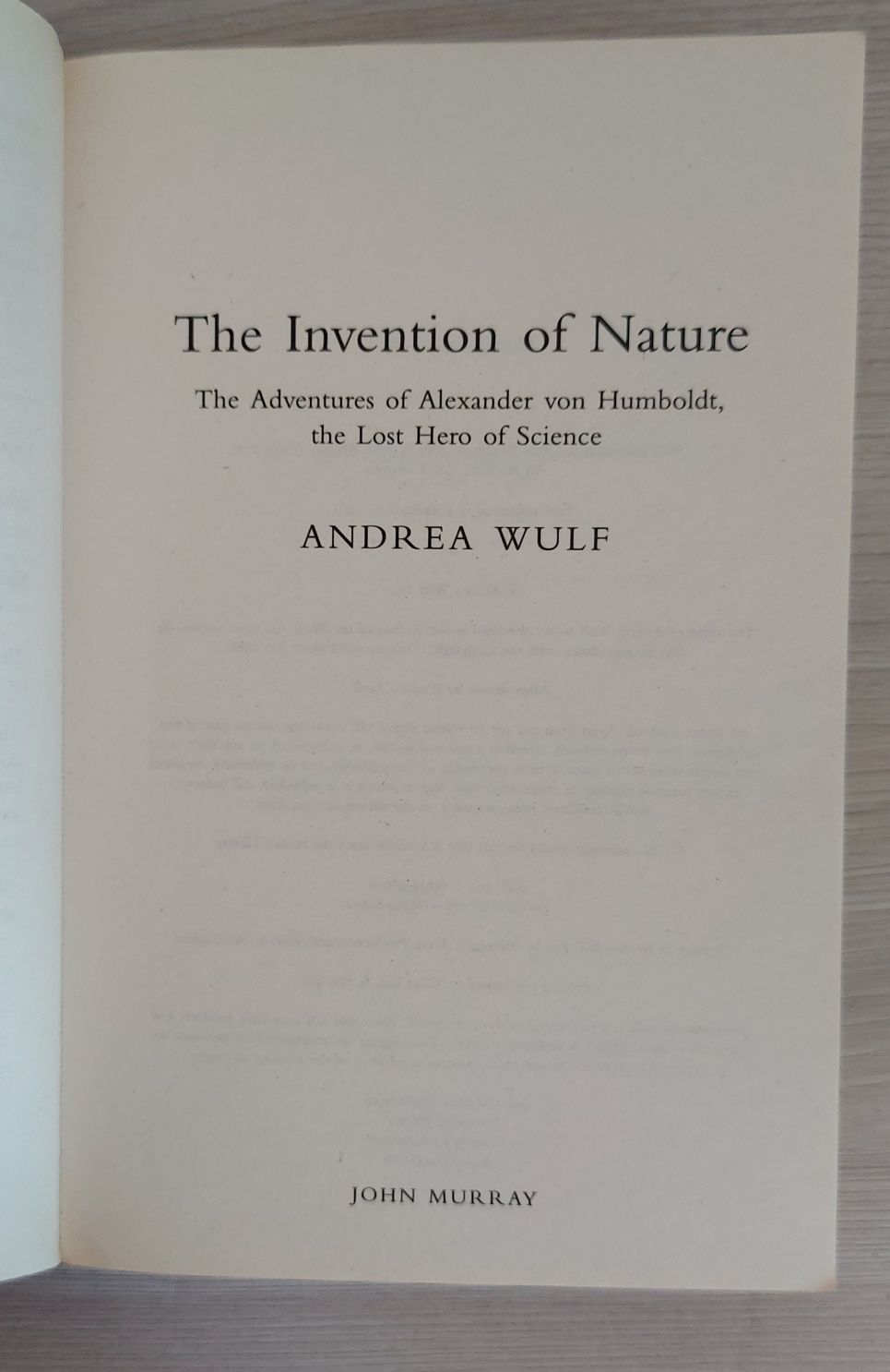 Книга на английском языке. "THE INVENTION OF NATURE" – Andrea Wulf.