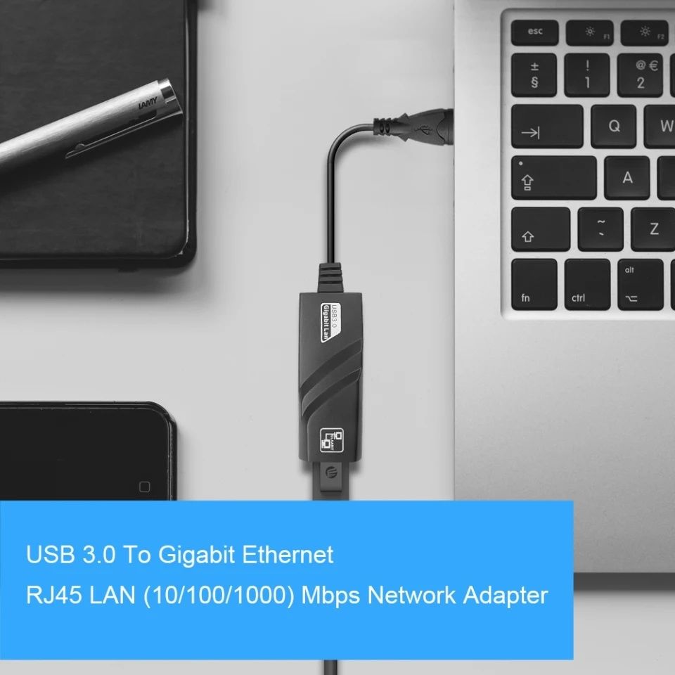 Переходник TYPE C на LAN Ethernet RJ45 до 1000мб/с. Алматы.