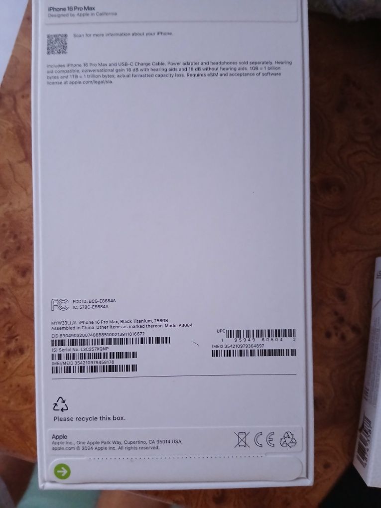 iPhone 16pro max 256