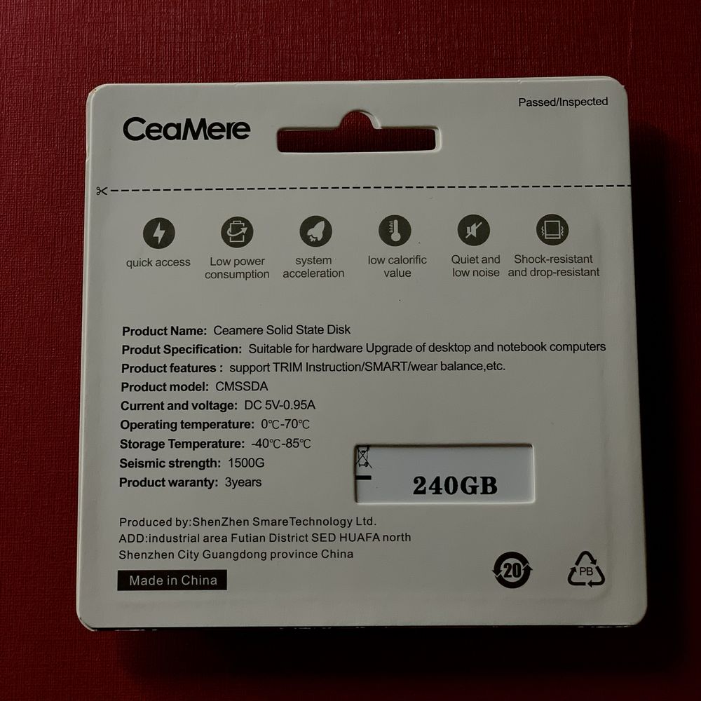 SSD диск 240GB для ноутбука и компьютера
