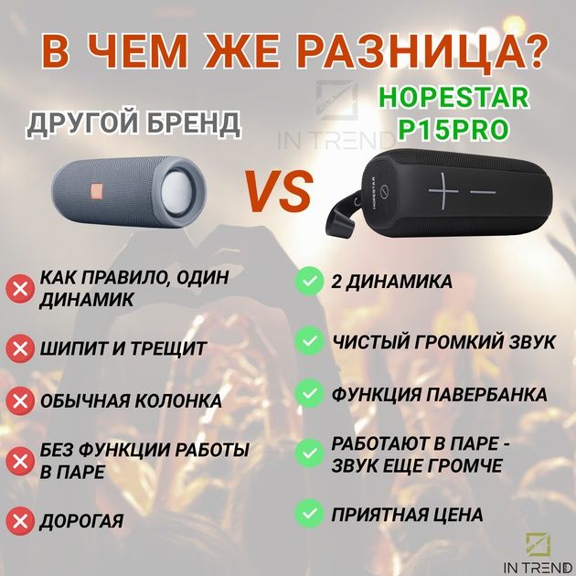 Hopestar P15 Pro Bluetooth акустическая система с влагозащитой, микроф